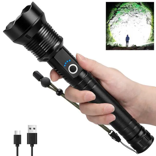 Main image of Rechargeable LED Flashlight 990,000 Lumens, High Powerful Flashlights with 8 Modes, IPX7 Waterproof, Handheld Flash Light for Camping Hiking Emergency Home