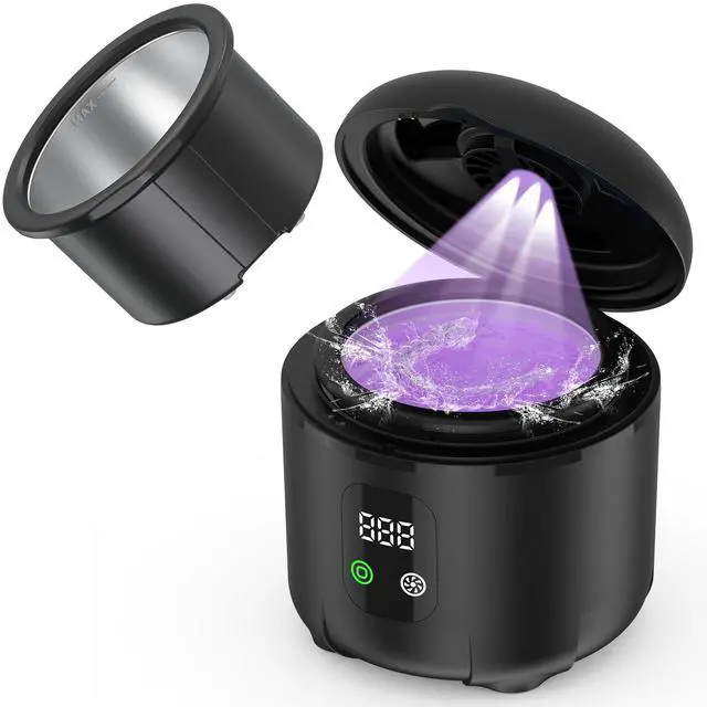 Main image of Ultrasonic Retainer Cleaner 25W Portable Ultrasonic Denture Cleaner Multi-Mode 45KHz with Drying and Removable Inner for Dental Trays, Braces, Jewelry, Toothbrushes, Mouth Guards, Aligners,Ring Black