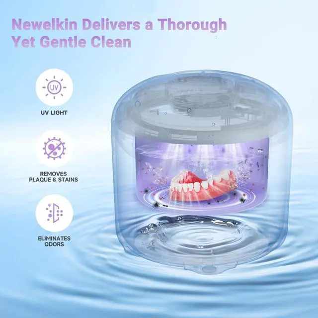 Alt view image 3 of 7 - Ultrasonic Retainer Cleaner 25W Portable Ultrasonic Denture Cleaner Multi-Mode 45KHz with Drying and Removable Inner for Dental Trays, Braces, Jewelry, Toothbrushes, Mouth Guards, Aligners,Ring Black