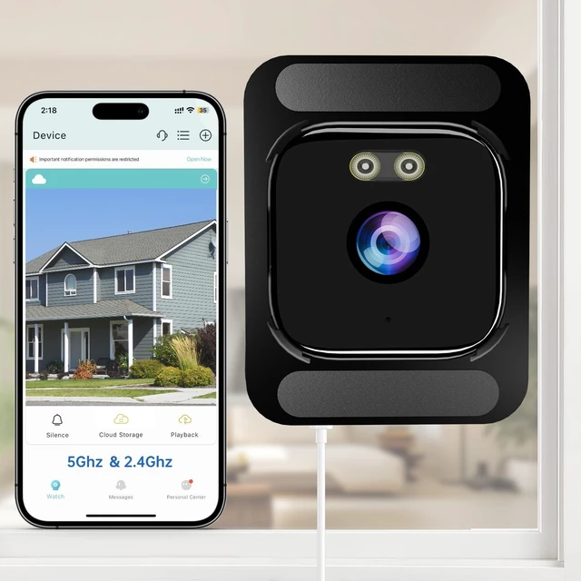 Main image of AXB 2K Indoor Window Camera: No Drill Home Security Cam with Night Vision | 5GHz WiFi,24/7 Recording,2-Way Talk,Person/Car Detection,Local Storage,45°/90° Angle Mounts,Pet Camera,Apartments & Rentals