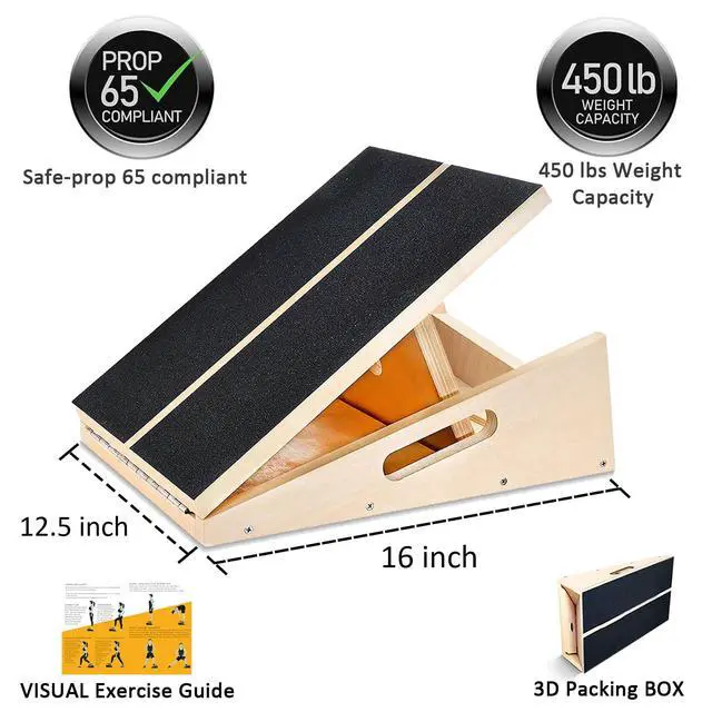 Alt view image 2 of 7 - Professional Slant Board, Adjustable Incline Board and Calf Stretcher, Slant Board for Calf Stretching, Calf Stretch Board