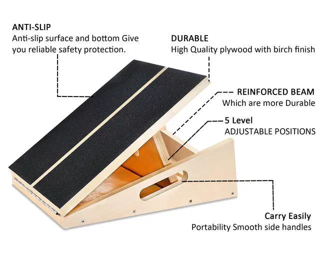 Alt view image 5 of 7 - Professional Slant Board, Adjustable Incline Board and Calf Stretcher, Slant Board for Calf Stretching, Calf Stretch Board