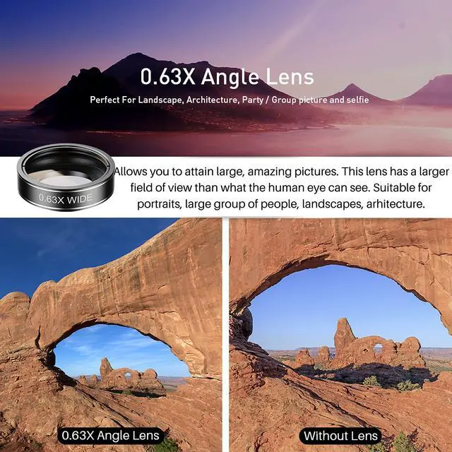 Alt view image 6 of 7 - Camera Lens Kit Smartphones/Pixel/Samsung/Android Phones Camera. 2xTele Lens ZoomLens+Fisheye Lens+0.36XSuper Wide Angle Lens & 20X Macro Lens CPL.Blue &Red Filter Filter