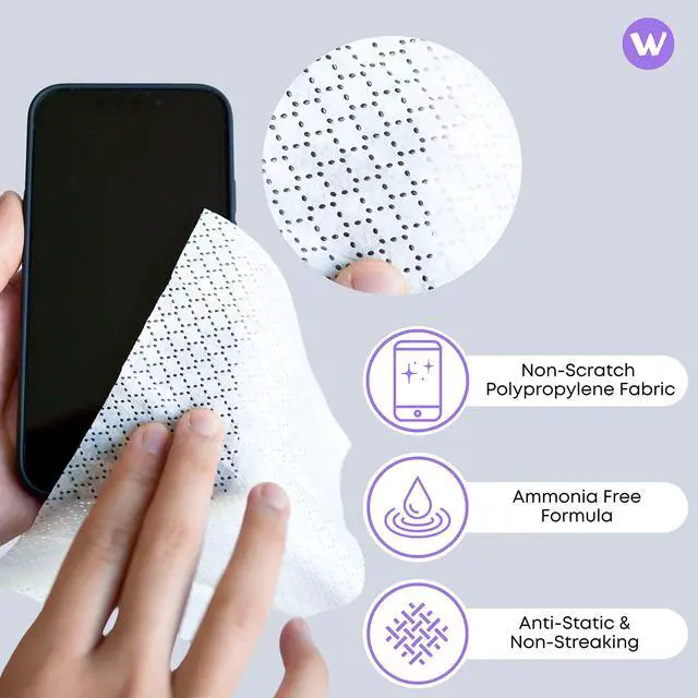 Alt view image 4 of 7 - See Clear Original Lens Cleaning Wipes - Pre-Moistened Eyeglass & Screen Cleaning Cloth Towelettes - Streak Free, Scratch Free Lens & Electronic Screen Cleaner - 12 Resealable Packs of 16 (192 Wipes)