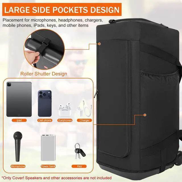 Alt view image 3 of 7 - Speaker Carry Cover Compatible with JBL Party Box 310 Portable Speaker Travel Bag