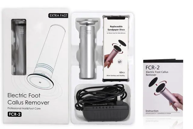 Alt view image 6 of 7 - Upgraded Electric Foot Callus Remover 1200rpm, Professional Electric Pedicure Tools Foot Filer Sander for Dead Skin Cracked Heels, Adjustable Speed, 60 Replaceable Sandpaper Discs, FCR-2 Silver
