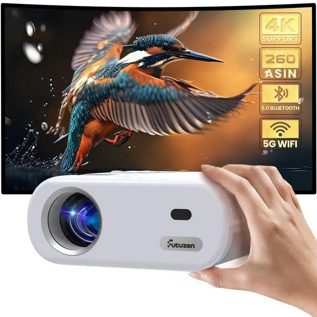 Main image of Mini Projector, Projector with WiFi and Bluetooth, 1080P Support Portable Projector, Built-in Speaker, Compatible with Smartphone/Tablet/TV Stick, Movie Projectors for Bedroom, Home Theater, Kids Gift