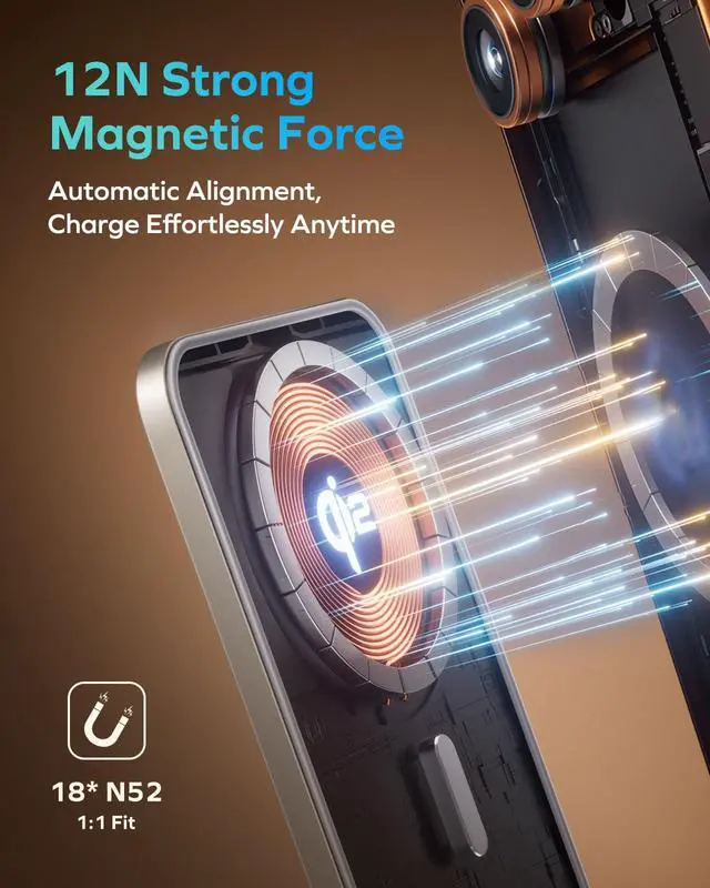 Alt view image 5 of 7 - (2026 NEW) Q.Pass Magnetic Power Bank, Qi2 Certified 15W Slim Power Bank Fast Charging, 5000mAh for Magsafe Portable Charger for iPhone Air Battery Pack/17/Pro/Max/16/15/14/13/12 (No Lightning)