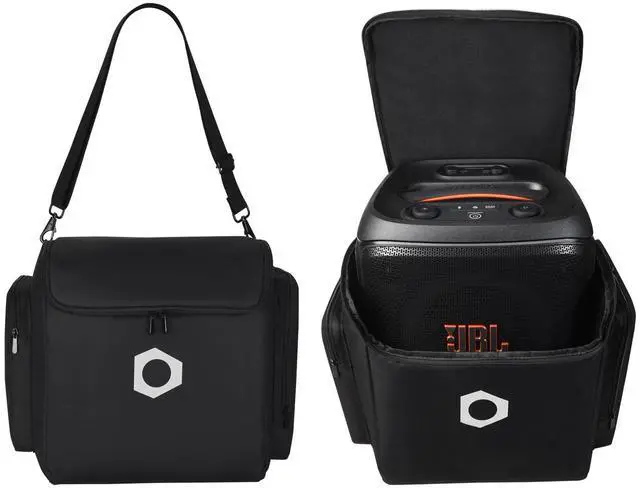Main image of Portable Carrying Case for JBL PartyBox Encore 2 & Encore Essential Speaker Shockproof Travel Bag with Mic Holders, Accessory Pocket, Adjustable Strap Lightweight Protective Cover