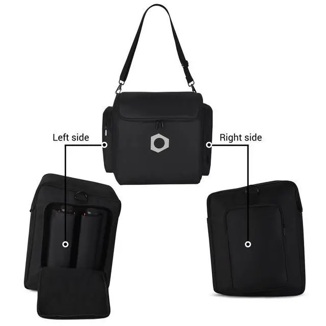 Alt view image 4 of 7 - Portable Carrying Case for JBL PartyBox Encore 2 & Encore Essential Speaker Shockproof Travel Bag with Mic Holders, Accessory Pocket, Adjustable Strap Lightweight Protective Cover