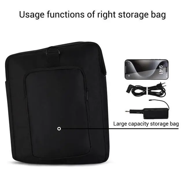 Alt view image 6 of 7 - Portable Carrying Case for JBL PartyBox Encore 2 & Encore Essential Speaker Shockproof Travel Bag with Mic Holders, Accessory Pocket, Adjustable Strap Lightweight Protective Cover