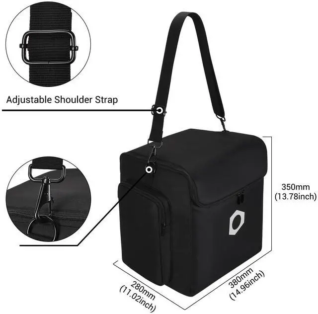 Alt view image 7 of 7 - Portable Carrying Case for JBL PartyBox Encore 2 & Encore Essential Speaker Shockproof Travel Bag with Mic Holders, Accessory Pocket, Adjustable Strap Lightweight Protective Cover