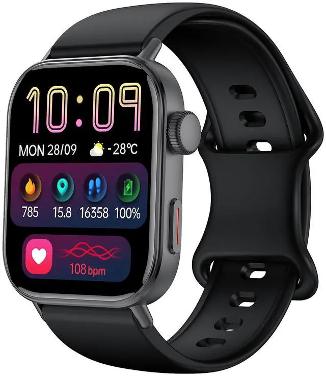 Main image of Black Smart Watche for Men/Women,1.75" fitness trackers with Heart Rate Monitor/Flashlight , IP67 Waterproof, Bluetooth Call & Music Control, Sport watch men,120+ Sport Smartwatch for iOS Phone Adroid