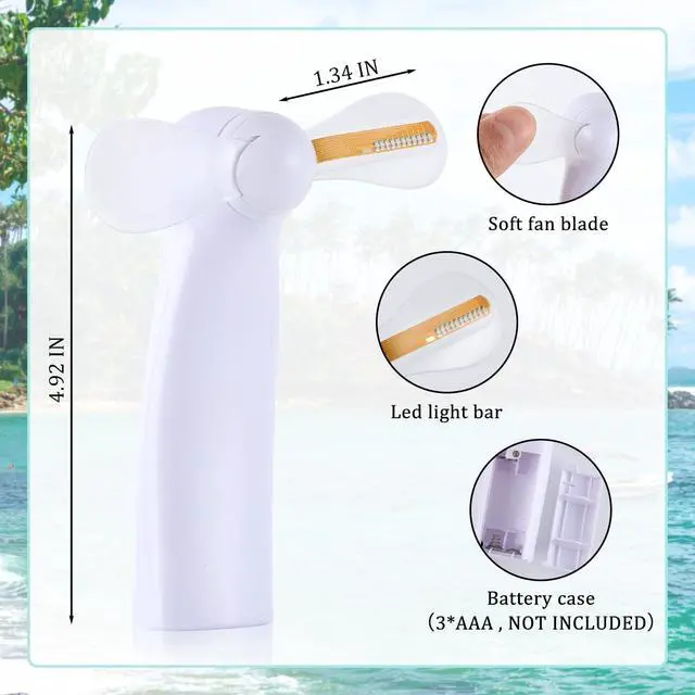 Alt view image 2 of 7 - 24 Pcs Mini Portable Handheld Fans Bulk For Guest LED Battery Powerful Fan Small Personal Fans Thank You For Celebrating With Us Gifts for Summer Beach Wedding Baby Shower Party Favors (24, White)