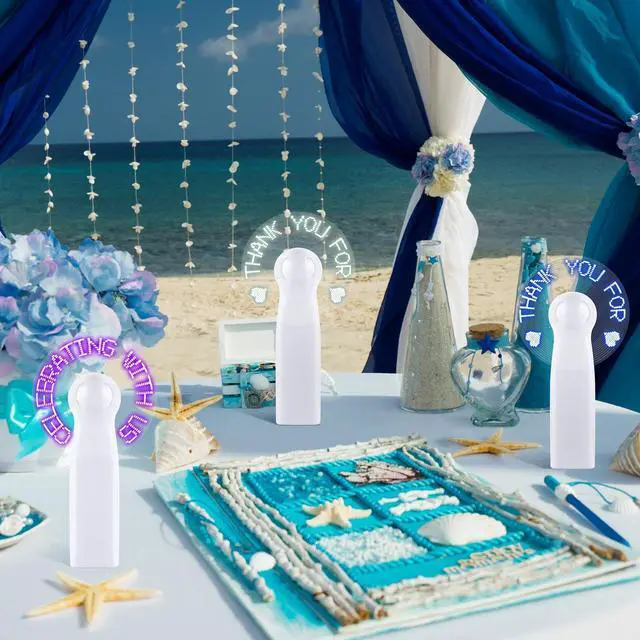 Alt view image 4 of 7 - 24 Pcs Mini Portable Handheld Fans Bulk For Guest LED Battery Powerful Fan Small Personal Fans Thank You For Celebrating With Us Gifts for Summer Beach Wedding Baby Shower Party Favors (24, White)