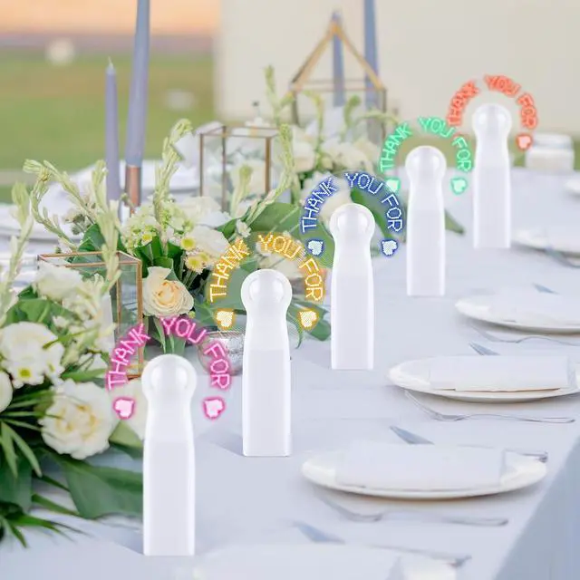 Alt view image 7 of 7 - 24 Pcs Mini Portable Handheld Fans Bulk For Guest LED Battery Powerful Fan Small Personal Fans Thank You For Celebrating With Us Gifts for Summer Beach Wedding Baby Shower Party Favors (24, White)