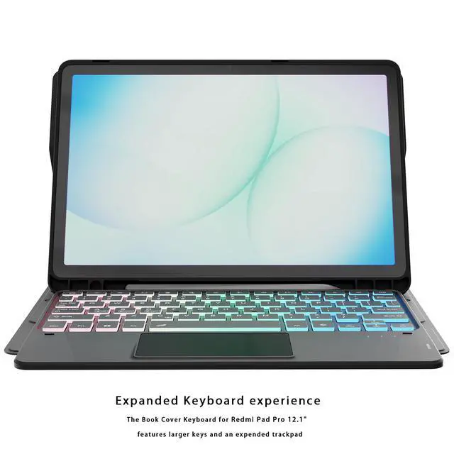 Alt view image 6 of 6 - for Samsung Galaxy Tab A11 Plus 2025/A9 Plus 2023 11" Keyboard Case: 3 Zone 7 Colors Backlit Trackpad Keyboard for 11-inch Samsung Tab A9+/A11+ 5G - Detachable Key Board Tablet Cover with Pen Holder