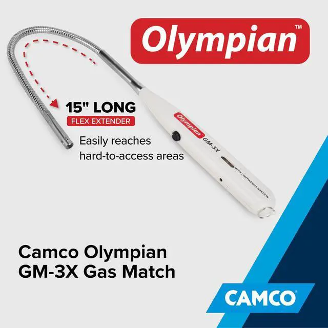 Alt view image 3 of 7 - Olympian GM-3X Adjustable Flame Gas Match - Features Windproof Continuous Ignition & Slender Design Equipped with Safety Lock - Refillable with Butane Lighter Fluid - 57549