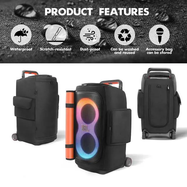 Alt view image 7 of 7 - Speaker Cover Compatible with JBL PartyBox 520, Scratch-Resistant, Dustproof, Portable with Storage Bag for Outdoor and Lightweight Travel Cover