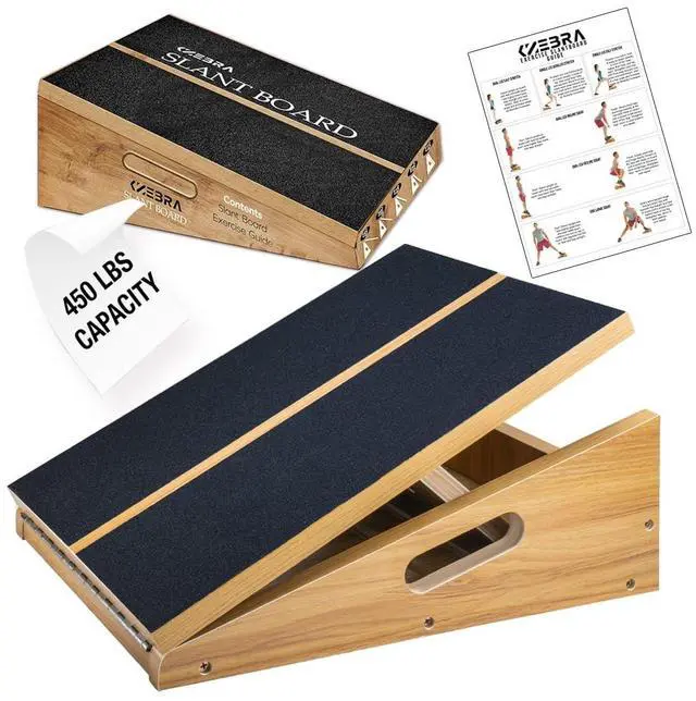 Main image of Wooden Slant Board, 5 Positions Adjustable Slant Board for Calf Stretching Squats Incline Board and Calf Stretcher, Slant Squat Board for Knees Ankle Heel Feet Leg