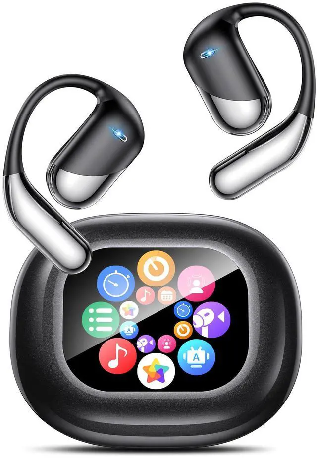 Main image of AI Real-Time Translation Earbuds, 198 Languages Two-Way Translator Headphones, Bluetooth 6.1 OWS Open Ear Earphones with LCD Touch Screen, Portable Translator Device for Travel, Meetings & Learning