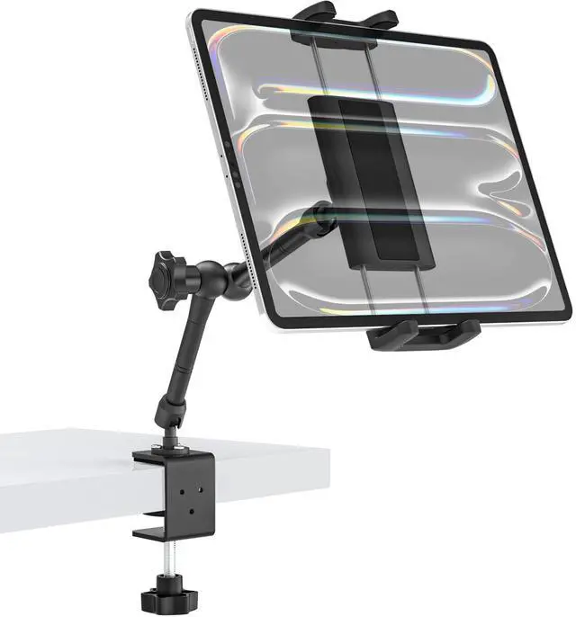 Main image of Tablet Stand for Desktop, 360° Rotating iPad Holder - Multi-Angle Aluminum Adjustable & Foldable Desk Mount, Compatible with 4-15.6'' iPad Pro/Air/Mini, iPhones, Galaxy Z, E-Book