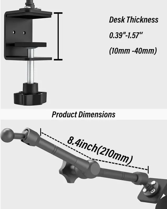 Alt view image 5 of 7 - Tablet Stand for Desktop, 360° Rotating iPad Holder - Multi-Angle Aluminum Adjustable & Foldable Desk Mount, Compatible with 4-15.6'' iPad Pro/Air/Mini, iPhones, Galaxy Z, E-Book