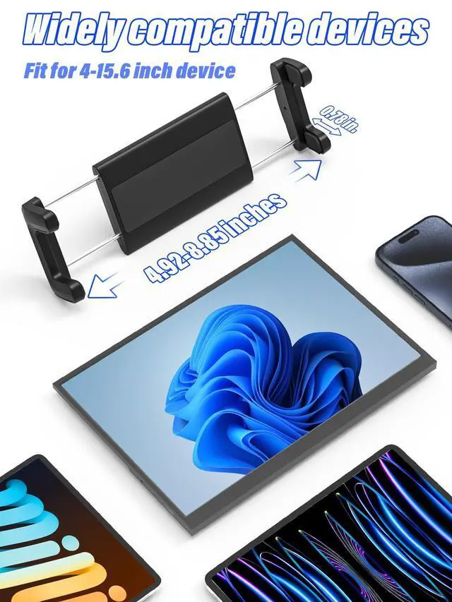 Alt view image 7 of 7 - Tablet Stand for Desktop, 360° Rotating iPad Holder - Multi-Angle Aluminum Adjustable & Foldable Desk Mount, Compatible with 4-15.6'' iPad Pro/Air/Mini, iPhones, Galaxy Z, E-Book