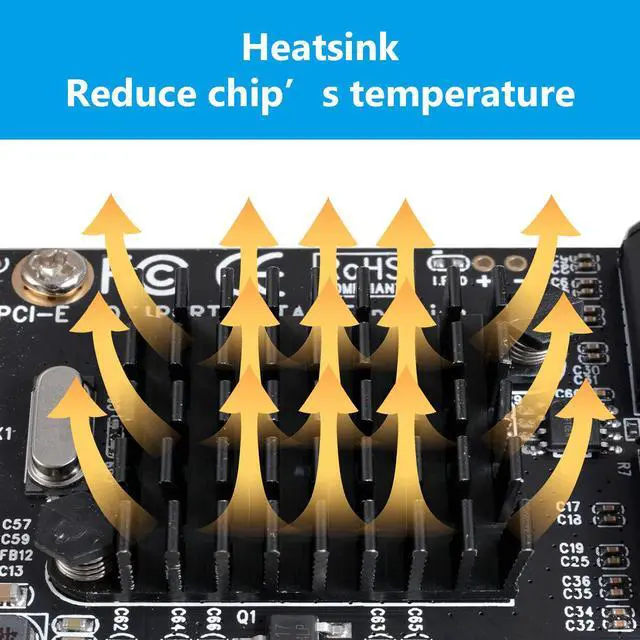 Alt view image 5 of 6 - 4 Port Card with 4 Cables - SATA 3.0 6 Gbps PCIe Controller - Low Profile Bracket Support - 4 Devices