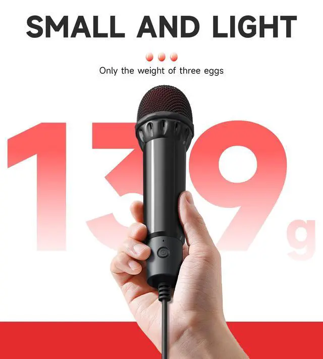 Alt view image 7 of 7 - 2Pcs 10Ft Wired USB Microphone for Switch 2&1 Gaming/PS5/PS4/XBOXONE/PC Gaming, Plug and Play, One Button Mute, Dual Karaoke, Directional Pick Up, 179g Golden Weight