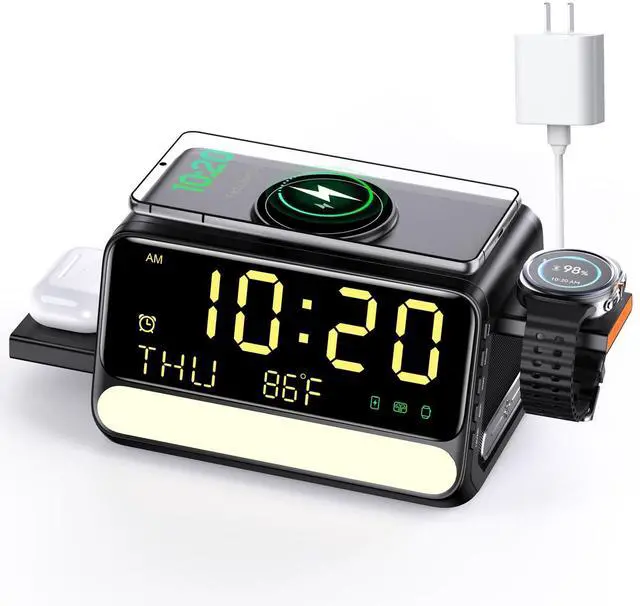 Main image of Upgraded 7-in-1 Wireless Charging Station for Apple&Samsung,Magnetic Charger with Voice-Controlled Night Light,for iPhone 17/16/15/14 Pro Max,Samsung Galaxy,Google Device,Apple&Samsung Watch,AirPods