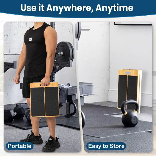 Alt view image 4 of 6 - 13 Wide Portable Wooden Slant Board, 5-Level Incline (15°-35°), Lower Grip Handle, Beginner & Rehab Friendly, Non-Slip Surface for Calf Stretching, Squats, Physical Therapy