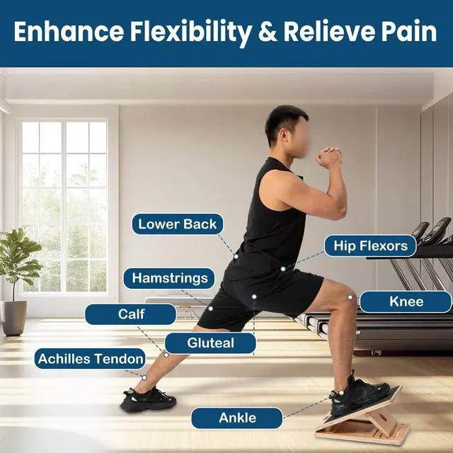 Alt view image 6 of 6 - 13 Wide Portable Wooden Slant Board, 5-Level Incline (15°-35°), Lower Grip Handle, Beginner & Rehab Friendly, Non-Slip Surface for Calf Stretching, Squats, Physical Therapy