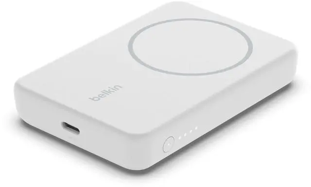 Main image of Portable Charger, Wireless Power Bank 5000 mAh MagSafe Charger 7.5W, Built-in Pop-up Kickstand - iPhone 17, Air, Pro, Pro Max, AirPods, Apple Watch, Google Pixel 10, etc. - White