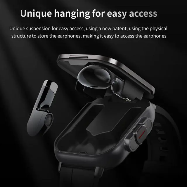 Alt view image 4 of 7 - Smart Watch with Earbuds, 2.01" HD Screen Fitness Watch, 2 in 1 Smartwatch with 100+ Sport Modes Fitness Tracker, Sleep/Heart Rate/Monitor Pedometer for iOS & Android, Black