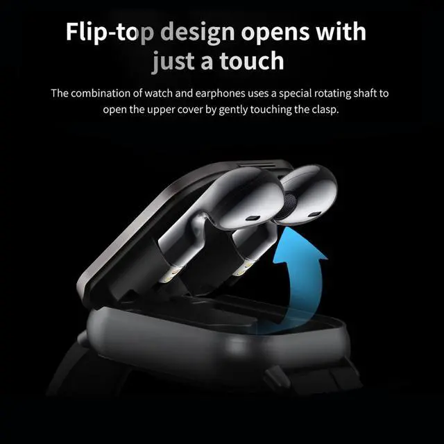Alt view image 5 of 7 - Smart Watch with Earbuds, 2.01" HD Screen Fitness Watch, 2 in 1 Smartwatch with 100+ Sport Modes Fitness Tracker, Sleep/Heart Rate/Monitor Pedometer for iOS & Android, Black