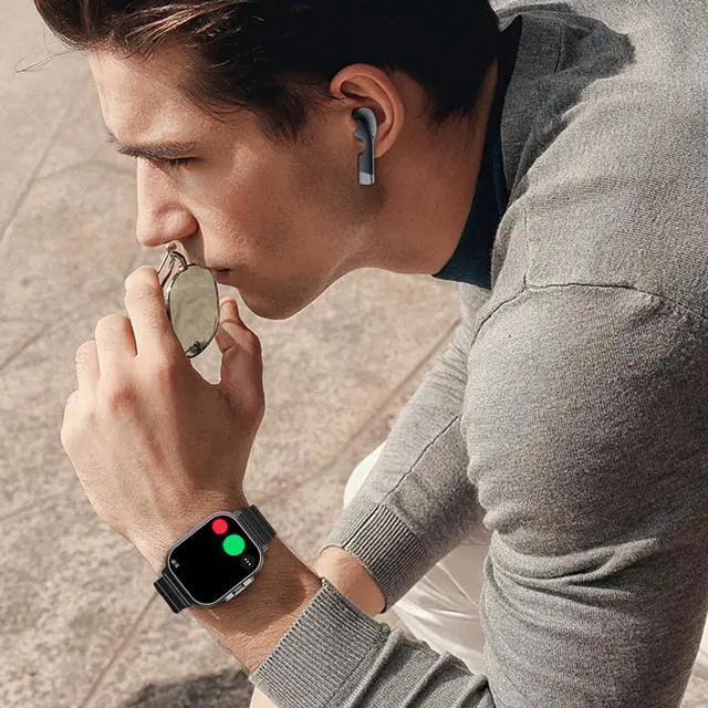 Alt view image 7 of 7 - Smart Watch with Earbuds, 2.01" HD Screen Fitness Watch, 2 in 1 Smartwatch with 100+ Sport Modes Fitness Tracker, Sleep/Heart Rate/Monitor Pedometer for iOS & Android, Black
