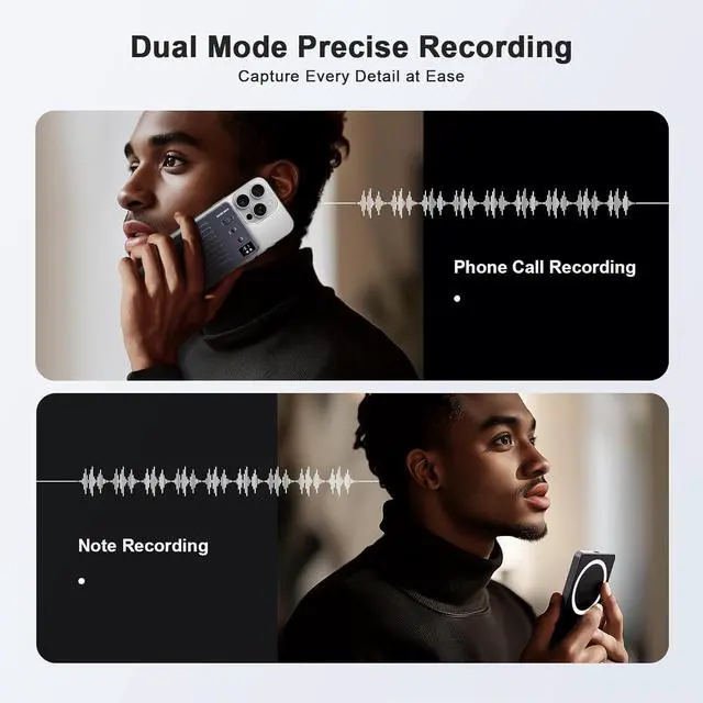 Alt view image 7 of 7 - AI Voice Recorder, Digital Voice Recorder App Control, Transcribe & Summarize & Translation Empowered by ChatGPT, Wireless Charging, 121 Languages, 64GB Memory for Lecture, Meeting, Calls