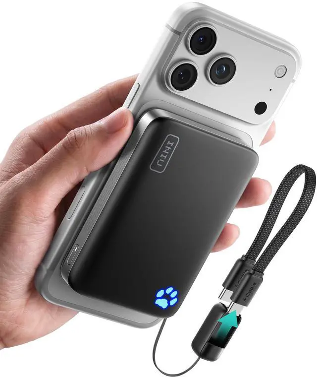 Main image of Compact Power Bank for MagSafe, 10000mAh Qi2.2 Certified 25W Wireless & 45W USB C Fast Charging Portable Charger, Magnetic Phone Essential Battery Pack, Flight-Safe Travel for iPhone 17-12 Series