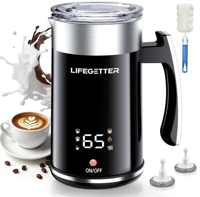 Main image of Milk Frother and Steamer 6-in-1 Electric Milk Frother 420ml/14.2oz Automatic Hot and Cold Foam Maker with Temp Contro Milk Warmer for Latte Cappuccino Macchiato Hot Chocolate Yogurt