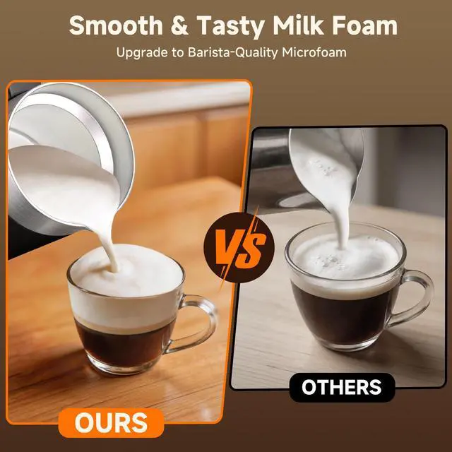 Alt view image 4 of 7 - Milk Frother and Steamer 6-in-1 Electric Milk Frother 420ml/14.2oz Automatic Hot and Cold Foam Maker with Temp Contro Milk Warmer for Latte Cappuccino Macchiato Hot Chocolate Yogurt