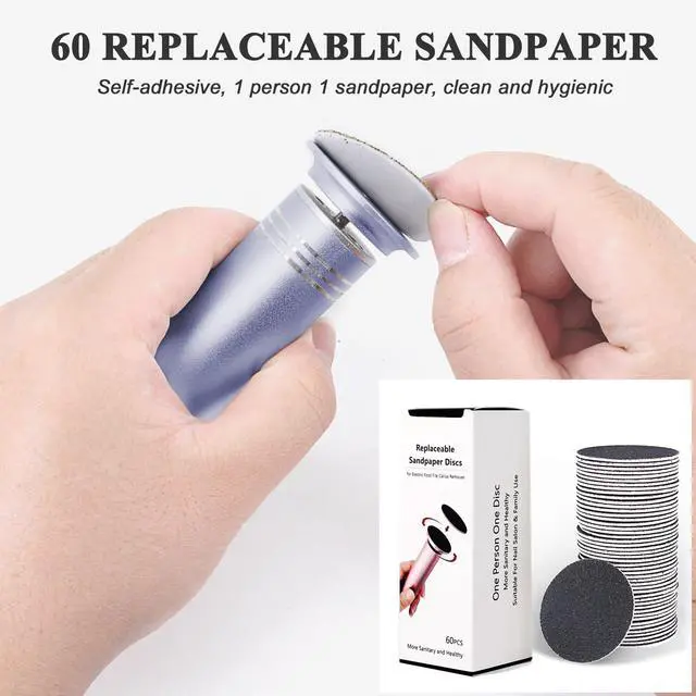 Alt view image 6 of 7 - Upgraded Electric Callus Remover for Feet 1200RPM, Adjustable Speed Professional Electric Foot File Sander Pedicure Tools with 60pcs Sandpaper Discs Dead Skin Remover, with Clean Brush (FCR-02 Gray)