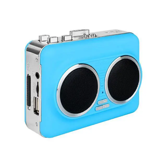Alt view image 2 of 7 - Cassette Player Recorder, Portable Cassette to MP3 Converter with USB-C, Built-in Speaker, Audio Tape to Digital Converter, Reverse Recording for Stereo Sound Blue