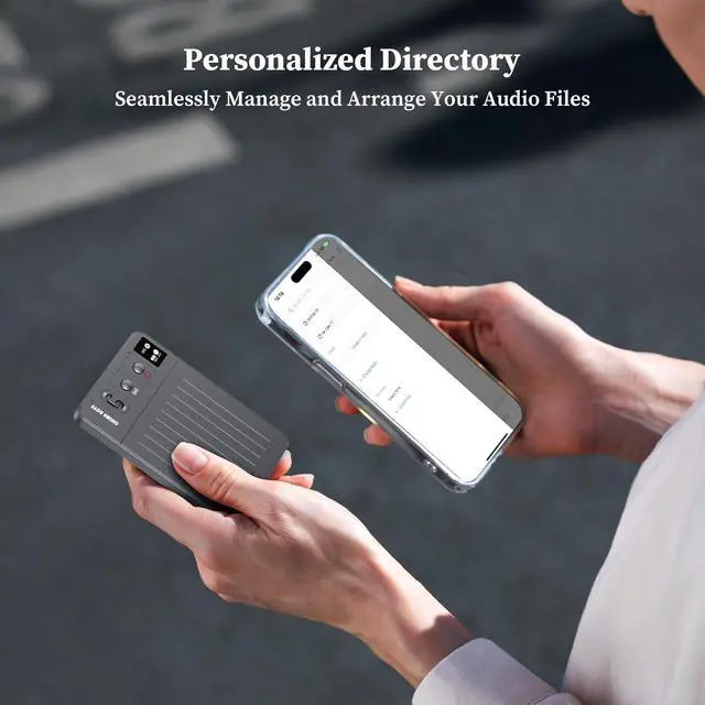 Alt view image 4 of 7 - AI Voice Recorder: 64GB with Free Transcription & AI Summary, APP & Web Control, 121 Languages, Wireless Charging for Meetings