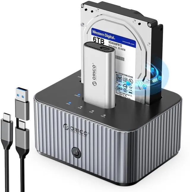 Main image of Hard Drive Docking Station 10Gbps for NVMe SSD & SATA 3.5 HDD with Bidirectional Cloning Type-C Hybrid Docking Station with Independent Aluminum Heat Sink