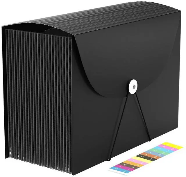 Main image of 24 Pockets Expanding File Folder,Accordion File Organizer,Document Organizer Letter Size,Expandable Filing Box,Special Designed for Portable Use,Accordian Folders,Plastic (Black)
