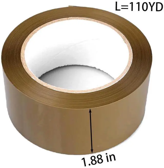 Alt view image 6 of 6 - Heavy Duty Packing Tape, 2Pack with One Dispenser, 2.4 mil, 1.88" x 110 yd, Packing Tape Refills for Packing, Shipping and Mailing, Strong Seal on All Box Types for Moving, Office, & Storage (Brown)