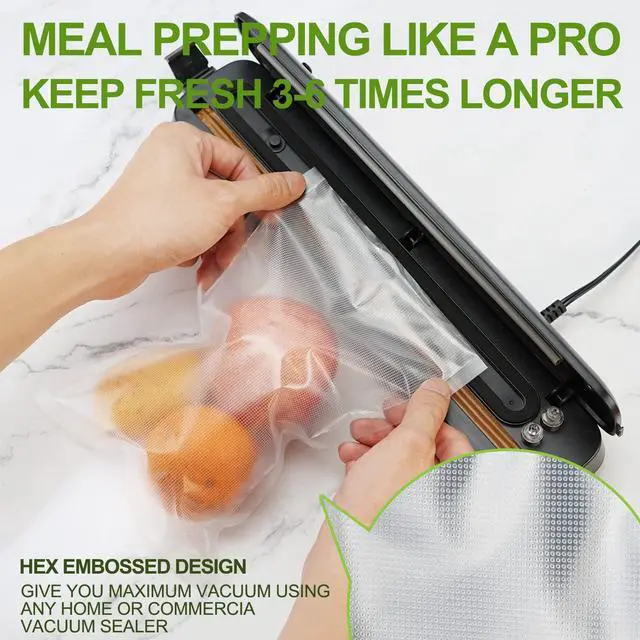 Alt view image 4 of 7 - 100 Single-Ply Vacuum Sealer Bags (6"x10" Quart) Pre-Separated, Commercial Grade, BPA Free for Food Storage, Sous Vide & Meal Prep 1 Pack (100 Count)