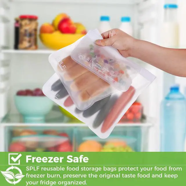 Alt view image 5 of 7 - 10 Pack Dishwasher Safe Reusable Snack Bags, BPA Free Reusable Food Storage Freezer Bags Leakproof Silicone and Plastic Free Lunch Bags Fridge Home Organization