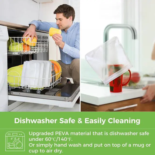 Alt view image 7 of 7 - 10 Pack Dishwasher Safe Reusable Snack Bags, BPA Free Reusable Food Storage Freezer Bags Leakproof Silicone and Plastic Free Lunch Bags Fridge Home Organization